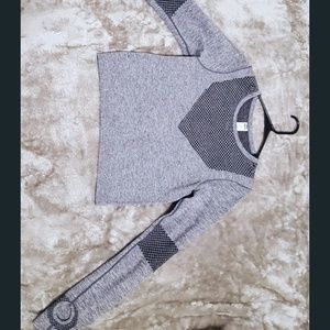 Grey Athleisure Top Long Sleeve